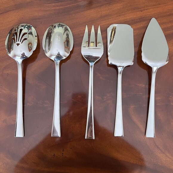 Lenox 5 Pc Serve Set Stainless Scalloped Contemporary Vietnam - Picture 2 of 10